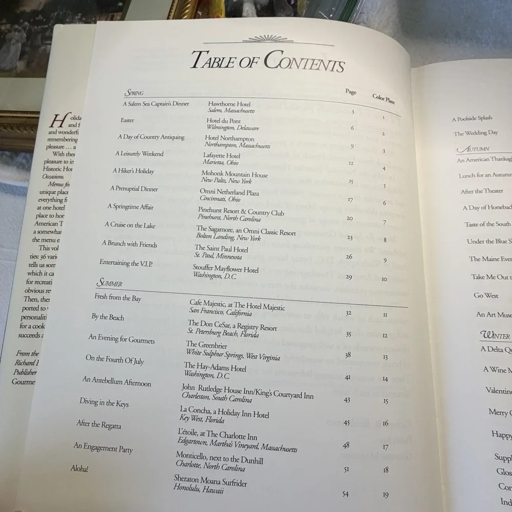 Menus for Special Occasions from Historic Hotels of America by National Trust...